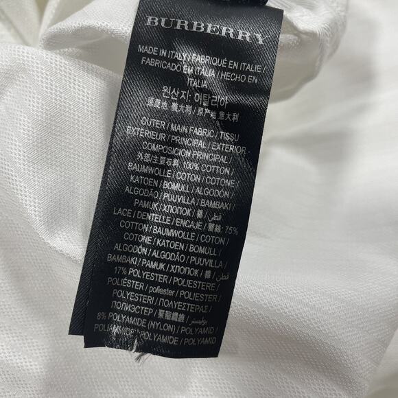 Burberry White Lace Button Up Shift Knee Length Dress 4 Band Collar NWT $1195 - Picture 6 of 12